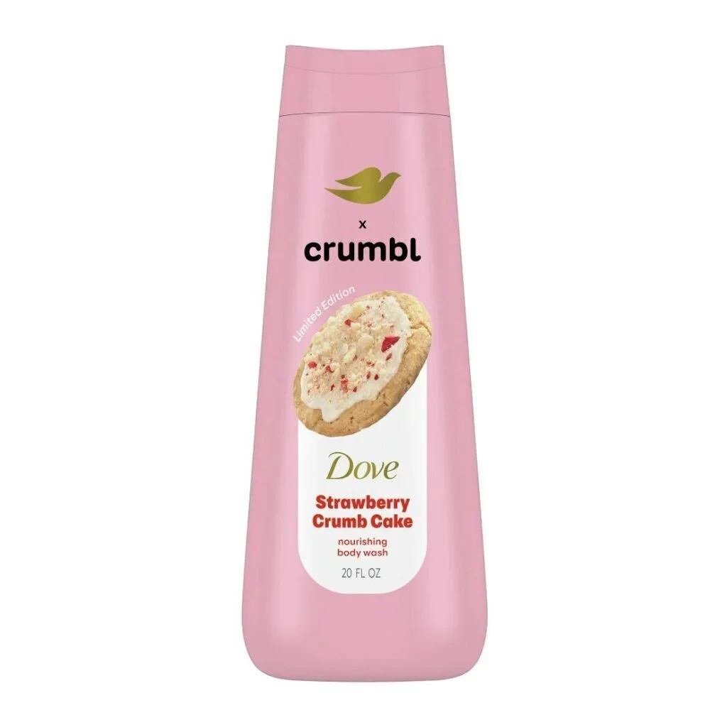 New! Bundle of 3 Dove x Crumbl set body wash confetti lemon strawberry cake